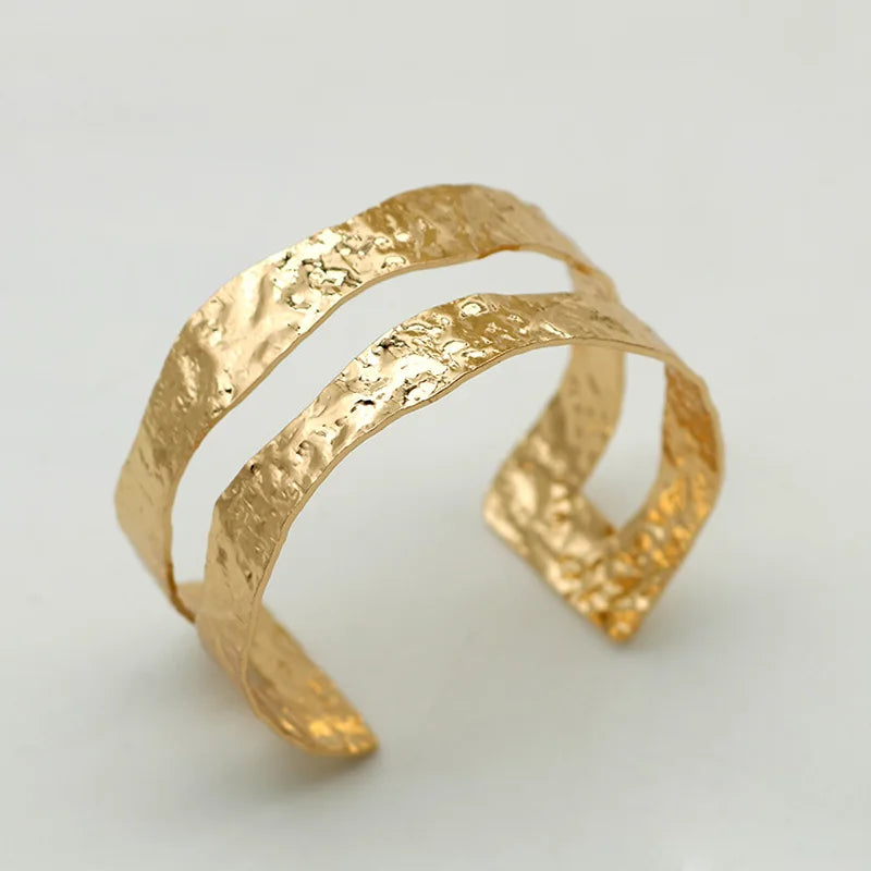 Irregular Hammered Metal Bangle