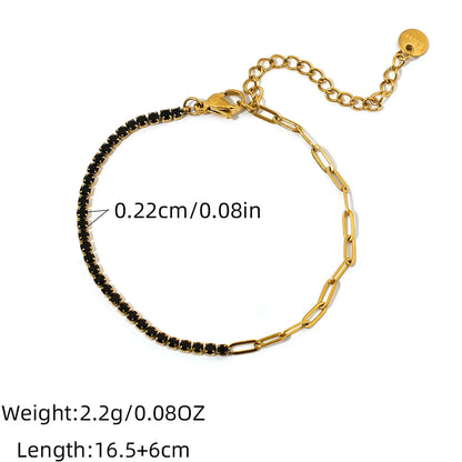 Geometric CZ Bezel Tennis Bracelet
