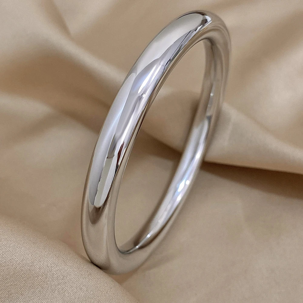 Glossy Solid Color Stainless Steel Bangle