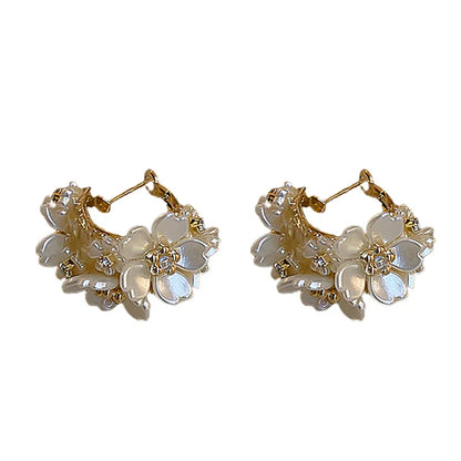 2022 Korean New Exquisite Flower Splicing Earrings Temperament Simple Fashion Versatile Earrings Female Jewelry gift